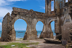 ruins of old german colonial house in bagamoyo